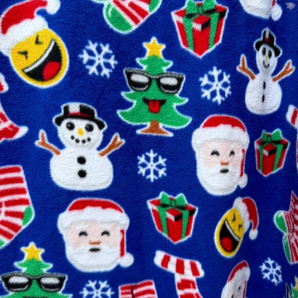 NEW Christmas Fleece Top XXL Unisex Blue Holiday Santa Long Sleeve Pullover - Picture 7 of 8